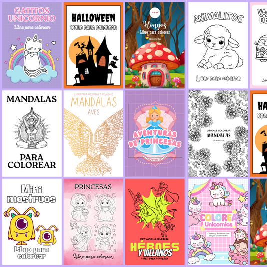 🖍️Pack 25 Libros para Colorear – Imprimibles y listos para usar