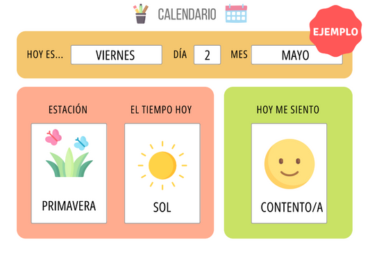 📅 Calendario Emocional y Organizativo para Peques