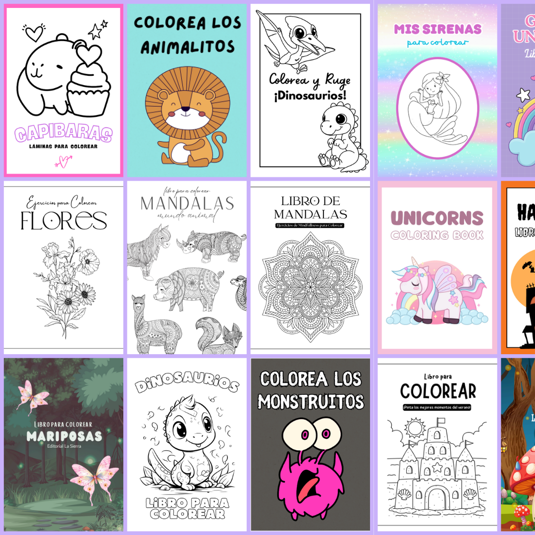 🖍️Pack 25 Libros para Colorear – Imprimibles y listos para usar