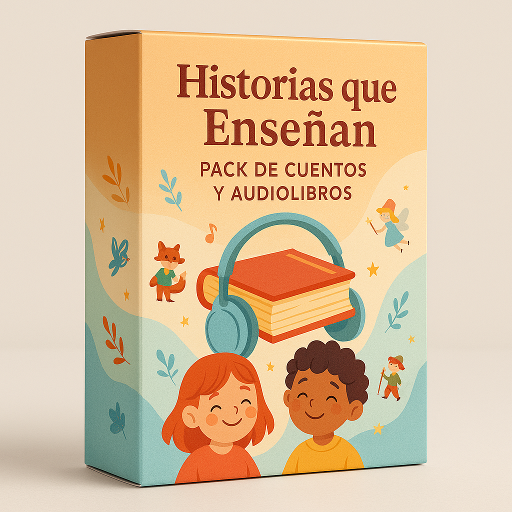 🎧 Historias que Enseñan: 20 cuentos en audio + 20 cuentos en video con letra, ideal para acompañar el aprendizaje y conectar desde el juego y la imaginación.