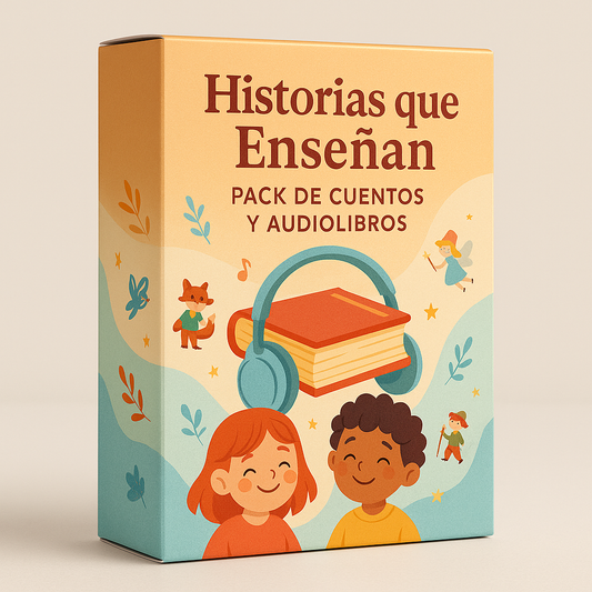 🎧 Historias que Enseñan: 20 cuentos en audio + 20 cuentos en video con letra, ideal para acompañar el aprendizaje y conectar desde el juego y la imaginación.